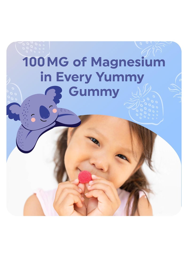 Calming Magnesium Gummies For Kids Yummy Strawberry 60 Gummies