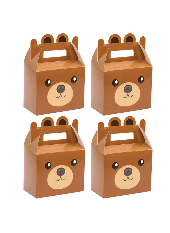 12Pcs Bear Treat Boxes Party Supplies Bear Baby Shower Theme Party Favor Goody Gift Boxes For Kids Boy Girl Brown Bear Theme Birthday Baby Shower Party Decorations Treat Candy Boxes 5.9X3.2X7.9Inch