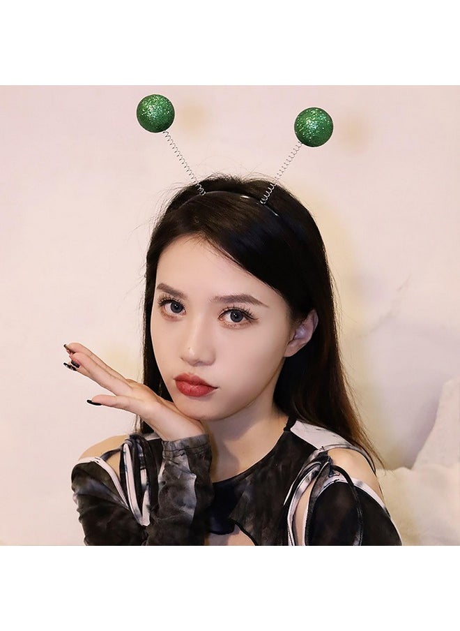 Alien Headband Bee Antenna Headband Ladybug Antenna Headband Ant Antenna Headband For Halloween Cosplay Costume Party Accessories (Green)
