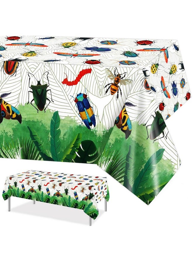 Insect-Themed Party Tablecloth For Bug Birthday Party Decorations- 3 Pcs Colorful Bug Table Cover For Party Decor, Creepy Crawly Plastic Table Cloths Table Decor Bug Party Supplies, 51