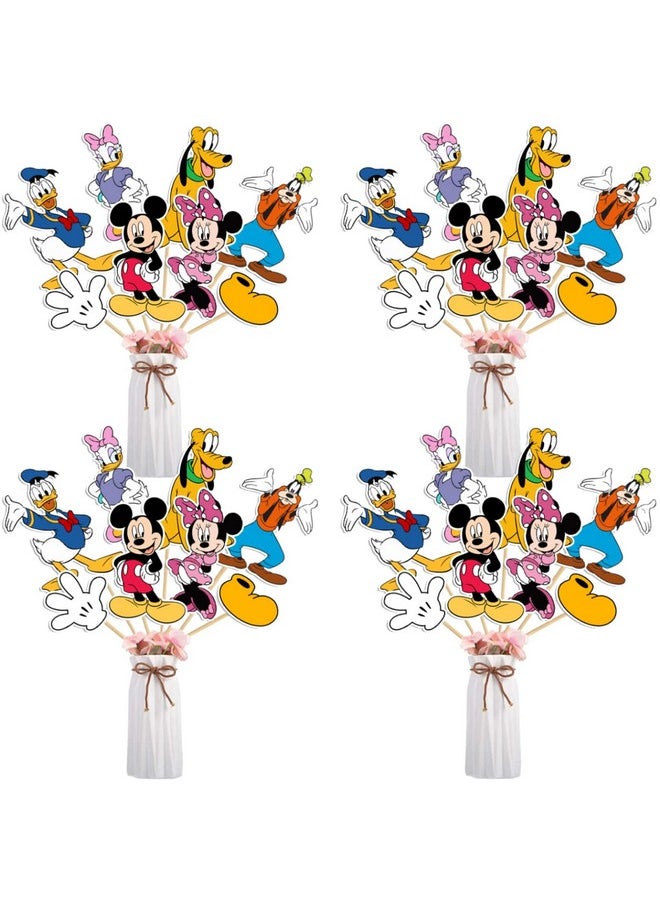 Mickey Birthday Party Supplies, 32Pcs Party Centerpieces Decorations For Mouse Theme Party Supplies Decor