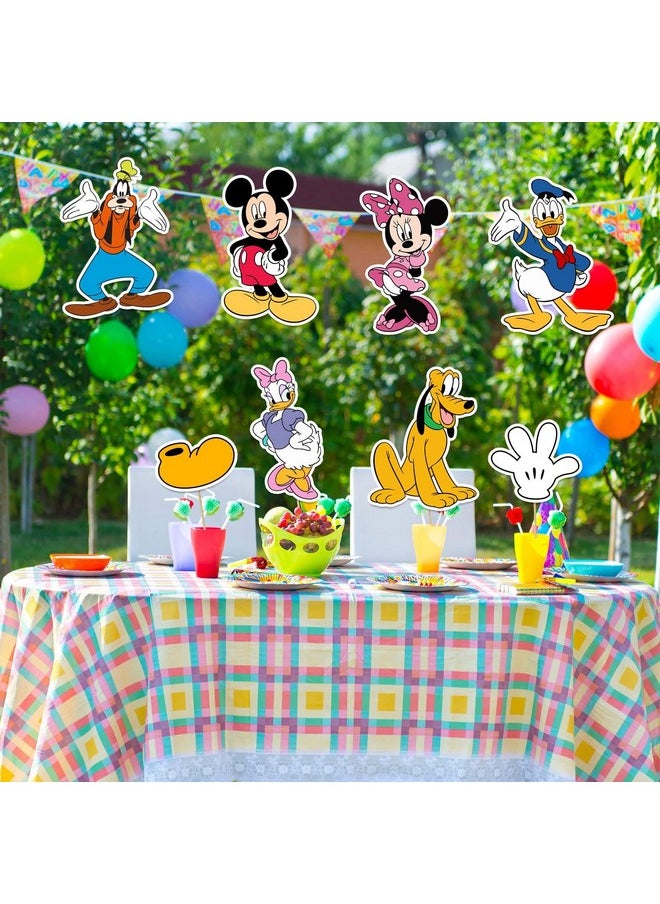 Mickey Birthday Party Supplies, 32Pcs Party Centerpieces Decorations For Mouse Theme Party Supplies Decor