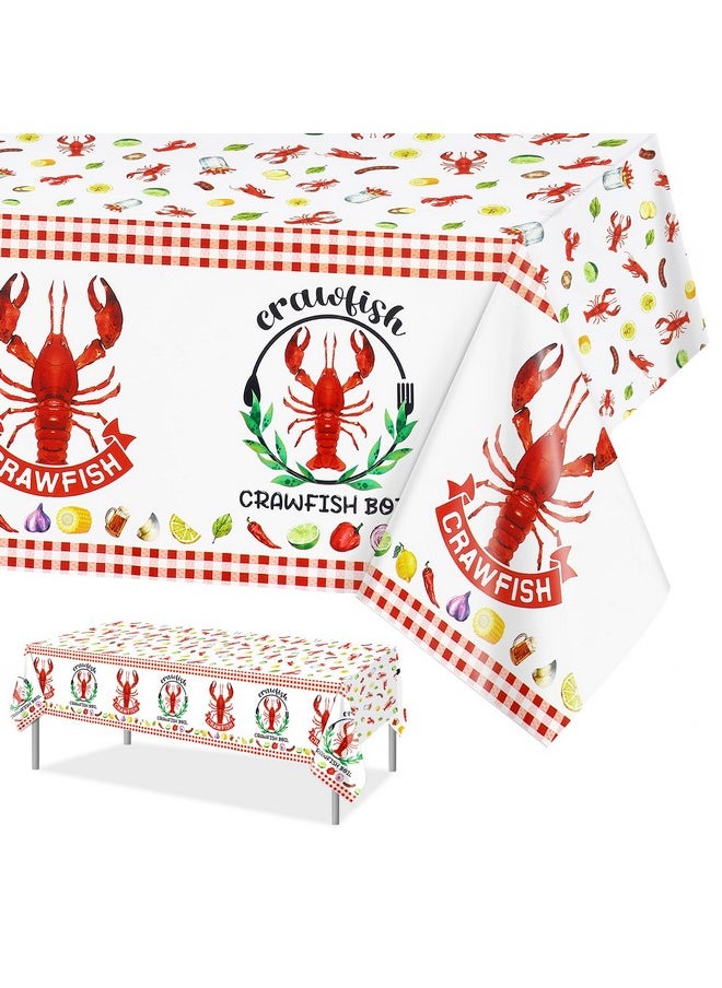 Crawfish Boil Party Supplies - 1Pcs Lobster Tablecloth Plastic Red Lobsters Table Cover Seafood Boil Party Decorations - Rectangular Table Decor 108 X 51Inch …