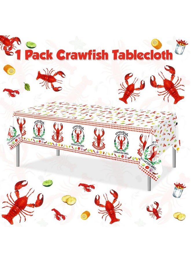 Crawfish Boil Party Supplies - 1Pcs Lobster Tablecloth Plastic Red Lobsters Table Cover Seafood Boil Party Decorations - Rectangular Table Decor 108 X 51Inch …