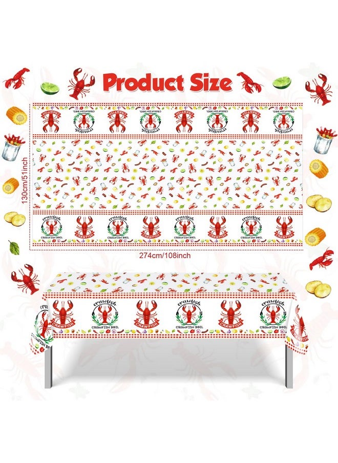 Crawfish Boil Party Supplies - 1Pcs Lobster Tablecloth Plastic Red Lobsters Table Cover Seafood Boil Party Decorations - Rectangular Table Decor 108 X 51Inch …