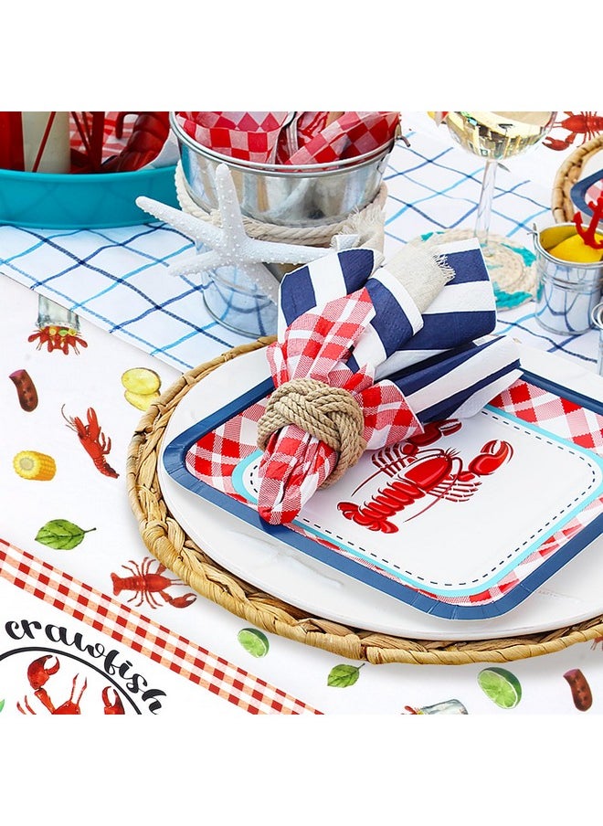 Crawfish Boil Party Supplies - 1Pcs Lobster Tablecloth Plastic Red Lobsters Table Cover Seafood Boil Party Decorations - Rectangular Table Decor 108 X 51Inch …