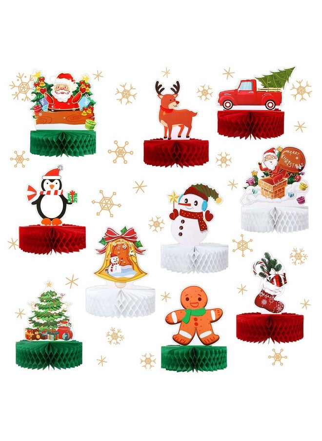 Christmas Honeycomb Centerpieces 10 Pack Christmas Table Decoration Table Topper For Holiday Christmas Party Table Office Home Indoor Tabletop Decoration