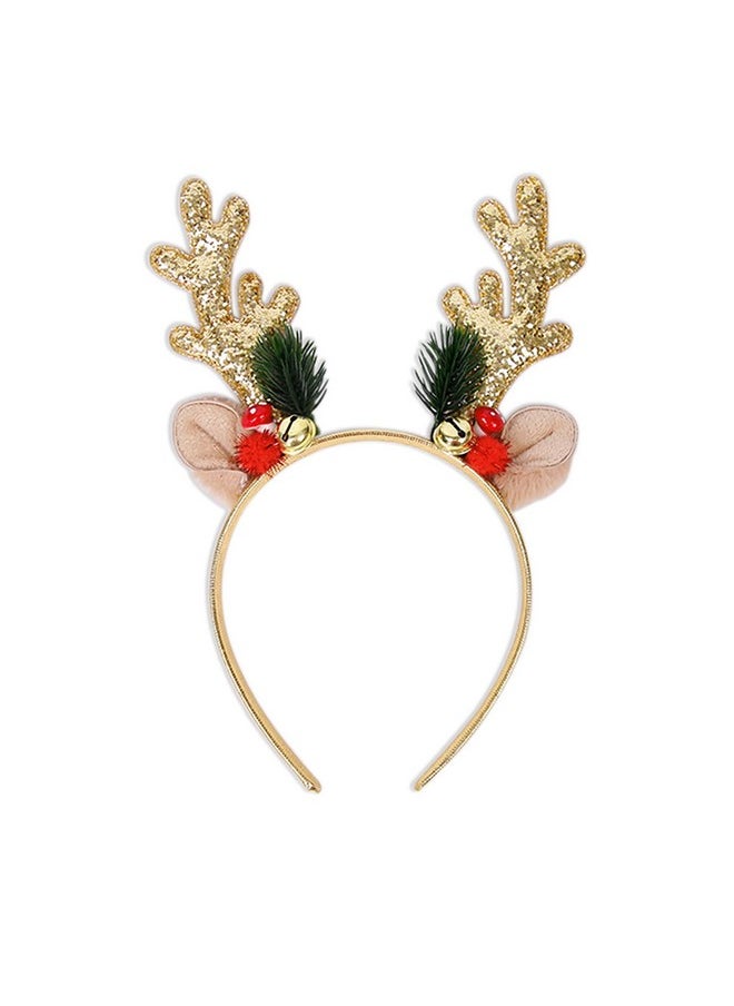 Christmas Headbands Glitter Elk Antlers Headbands Holiday Hair Bands For Women Girl Costume Accessory