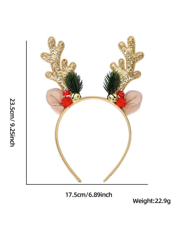 Christmas Headbands Glitter Elk Antlers Headbands Holiday Hair Bands For Women Girl Costume Accessory