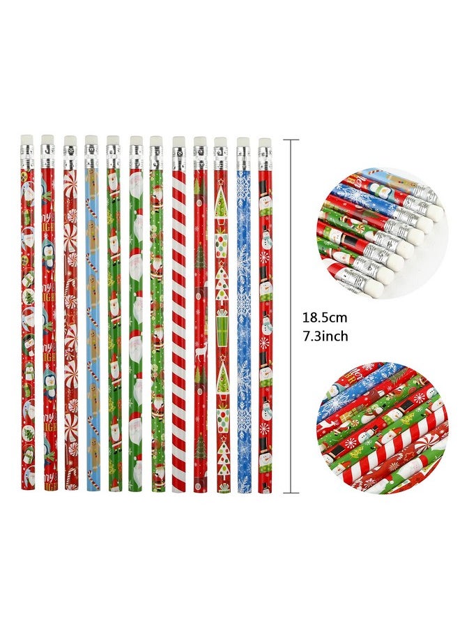 Christmas Pencils For Kids With Erasers For Christmas Party Favors Goodie Bags School Favors For Kids - Pack Of 36