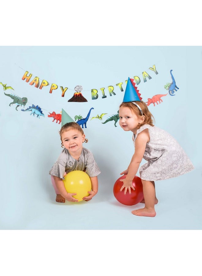 Dinosaur Party Hats | 12 Pack | Dinosaur Spike Birthday Party Hats For Kids | T-Rex Birthday Party Supply | Blue And Teal