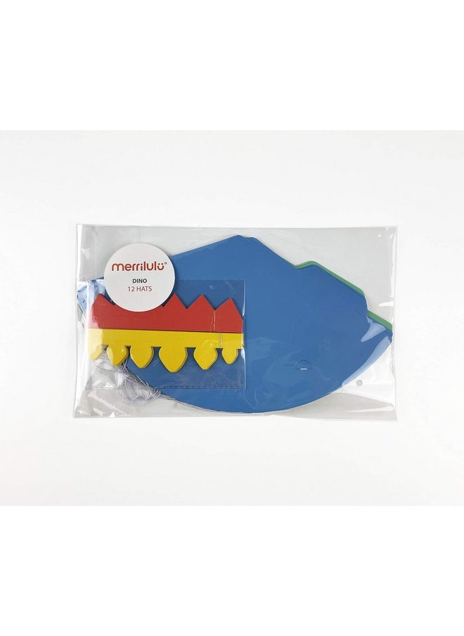 Dinosaur Party Hats | 12 Pack | Dinosaur Spike Birthday Party Hats For Kids | T-Rex Birthday Party Supply | Blue And Teal