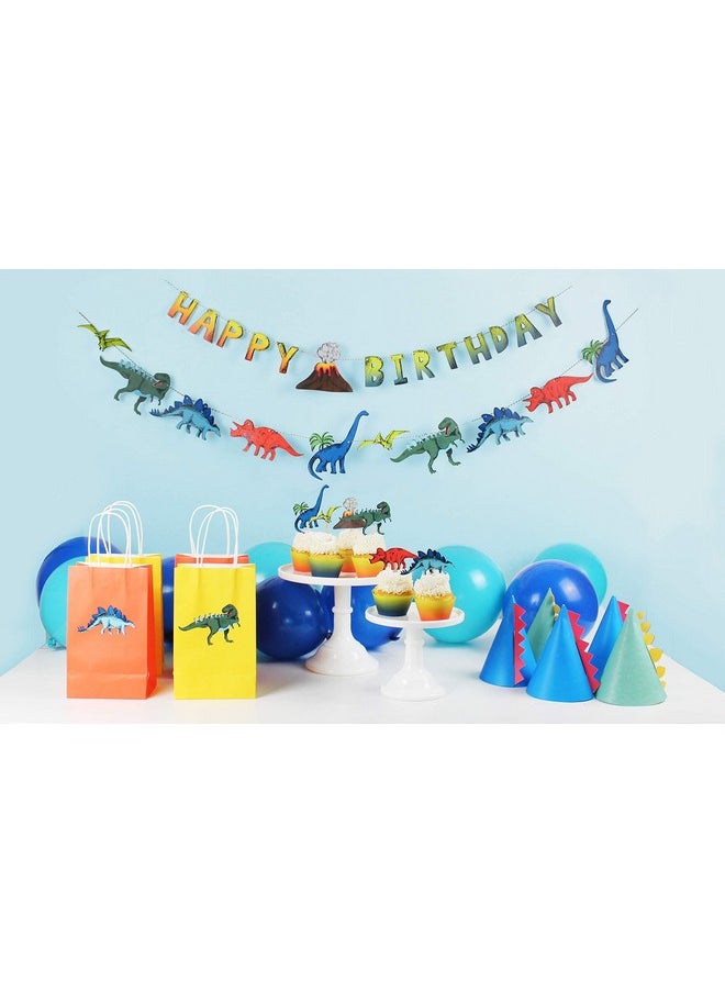 Dinosaur Party Hats | 12 Pack | Dinosaur Spike Birthday Party Hats For Kids | T-Rex Birthday Party Supply | Blue And Teal
