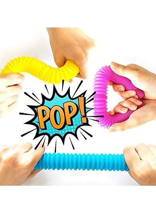 6-Piece Zaxideel Fidget Pop Tube Toy Set 7.5x1inch