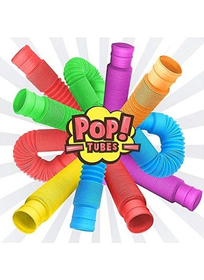 6-Piece Zaxideel Fidget Pop Tube Toy Set 7.5x1inch