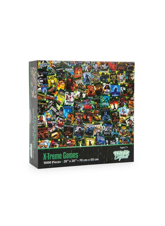 X-Treme Games Collage Puzzle For Adults And Kids | Difficult 1000-Piece Jigsaw Puzzle Toy | Interactive Brain Teaser, Fun Quarantine Gifts | 28 X 20 Inches