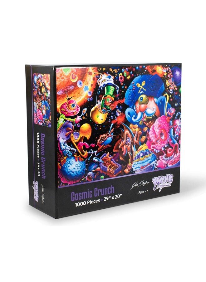 Cosmic Crunch Breakfast Cereal Monster Puzzle By Joe Simko | 1000 Piece Jigsaw Puzzle Toy | Interactive Brain Teaser For Family Game Night | 29 X 20 Inches