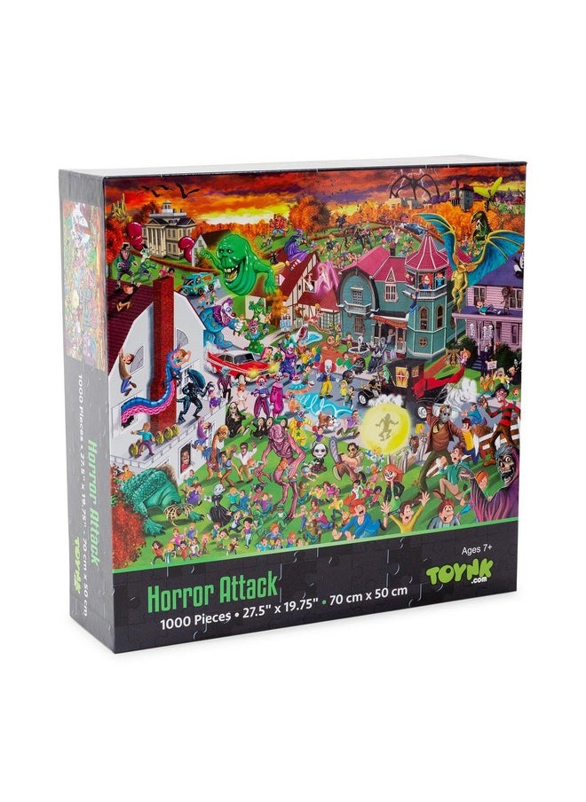 Horror Attack 1000-Piece Jigsaw Puzzle | Fun Brain Teaser, Toys & Games For Adults | 28 X 20 Inches