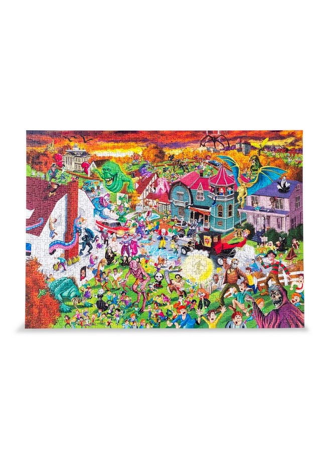 Horror Attack 1000-Piece Jigsaw Puzzle | Fun Brain Teaser, Toys & Games For Adults | 28 X 20 Inches