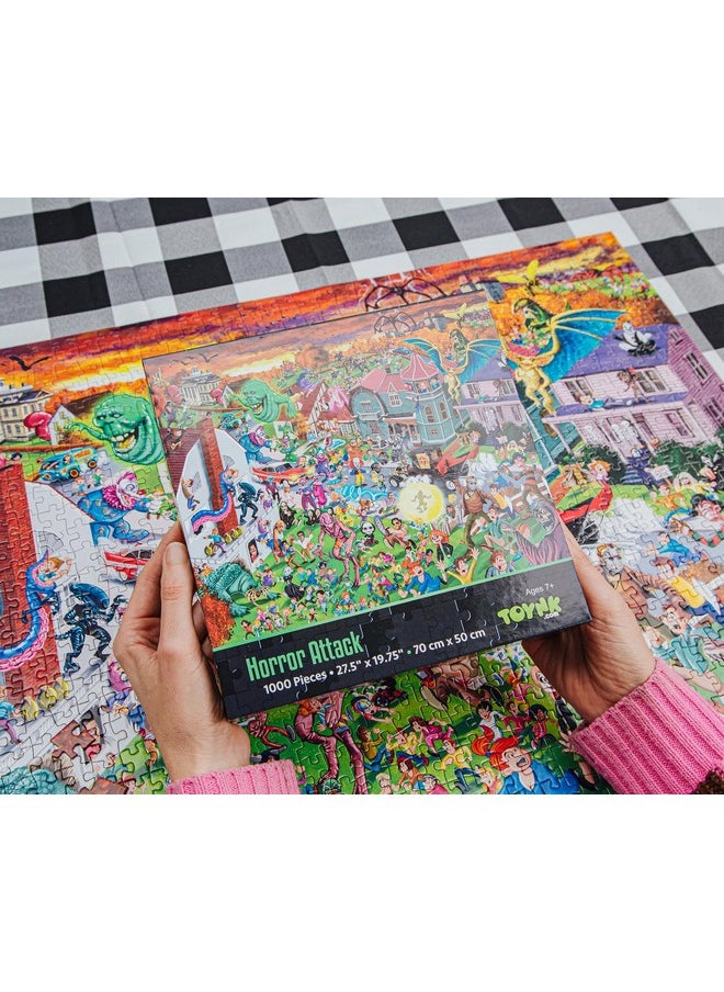 Horror Attack 1000-Piece Jigsaw Puzzle | Fun Brain Teaser, Toys & Games For Adults | 28 X 20 Inches