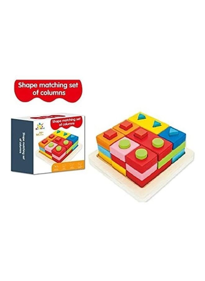 Wooden Shape Blocks Matching Set 19x15x6.5cm