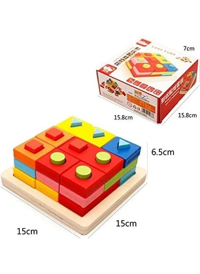 Wooden Shape Blocks Matching Set 19x15x6.5cm