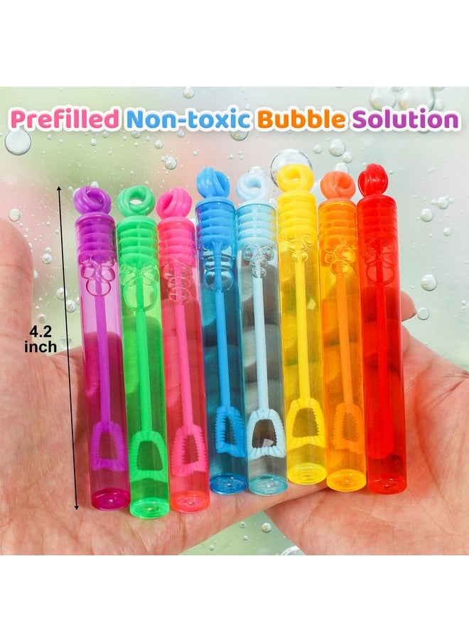 72Pcs Mini Bubble Wands Bulk Bubble Party Favors For Kids, Assortment 8 Color Fun Bubble Maker For Girls Boys Birthday Party Treats Carnival Game Classroom Prizes Bath Time Outdoor Summer Toy