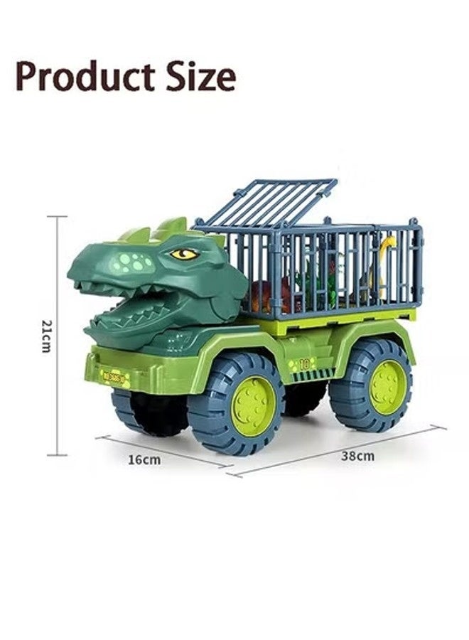 Dinosaur Truck Toys With 15 Dinosaur Toys Playset Figures,Toy Trucks for Boys,Large Dinosaur Carrier Truck