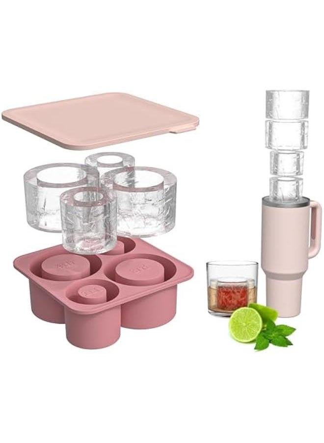 Silicone Ice Cube Tray for Stanley cup Tumbler Cup Silicone Mug Ice Mold Ice Cube Mold Cooling Ice Making Mold for Freezer (Pink)