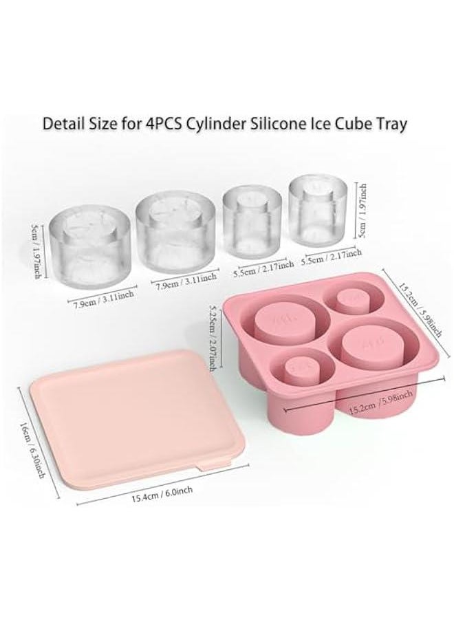 Silicone Ice Cube Tray for Stanley cup Tumbler Cup Silicone Mug Ice Mold Ice Cube Mold Cooling Ice Making Mold for Freezer (Pink)