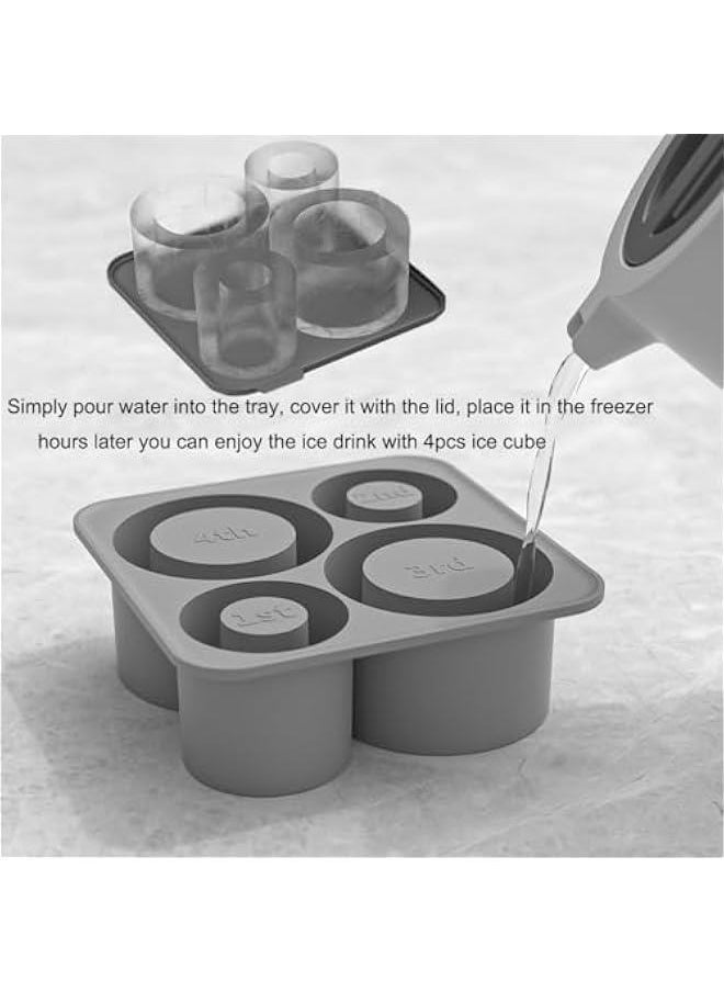 Silicone Ice Cube Tray for Stanley cup Tumbler Cup Silicone Mug Ice Mold Ice Cube Mold Cooling Ice Making Mold for Freezer (Gray)