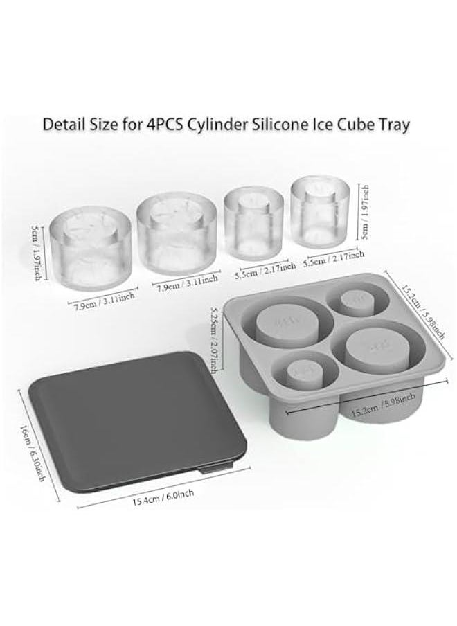 Silicone Ice Cube Tray for Stanley cup Tumbler Cup Silicone Mug Ice Mold Ice Cube Mold Cooling Ice Making Mold for Freezer (Gray)