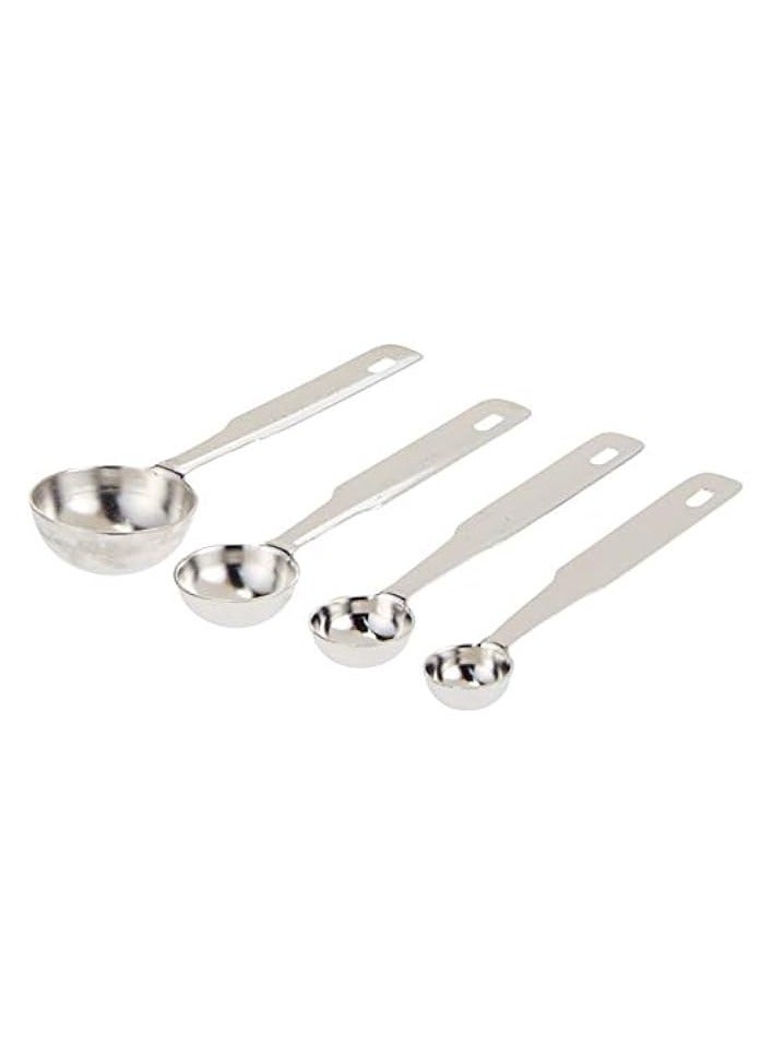 Stainless Steel Measuring Spoons in 4 piece set, 6.5 x 18 cm, TMSP00, Levelling Spoon , Measuring Spoon , Table Spoon