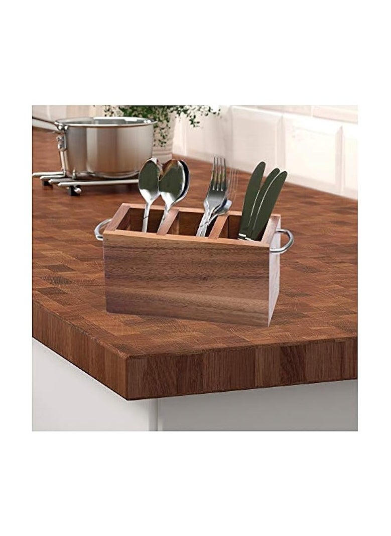 Wooden Cutlery Holder With Metal Handle Aca-118