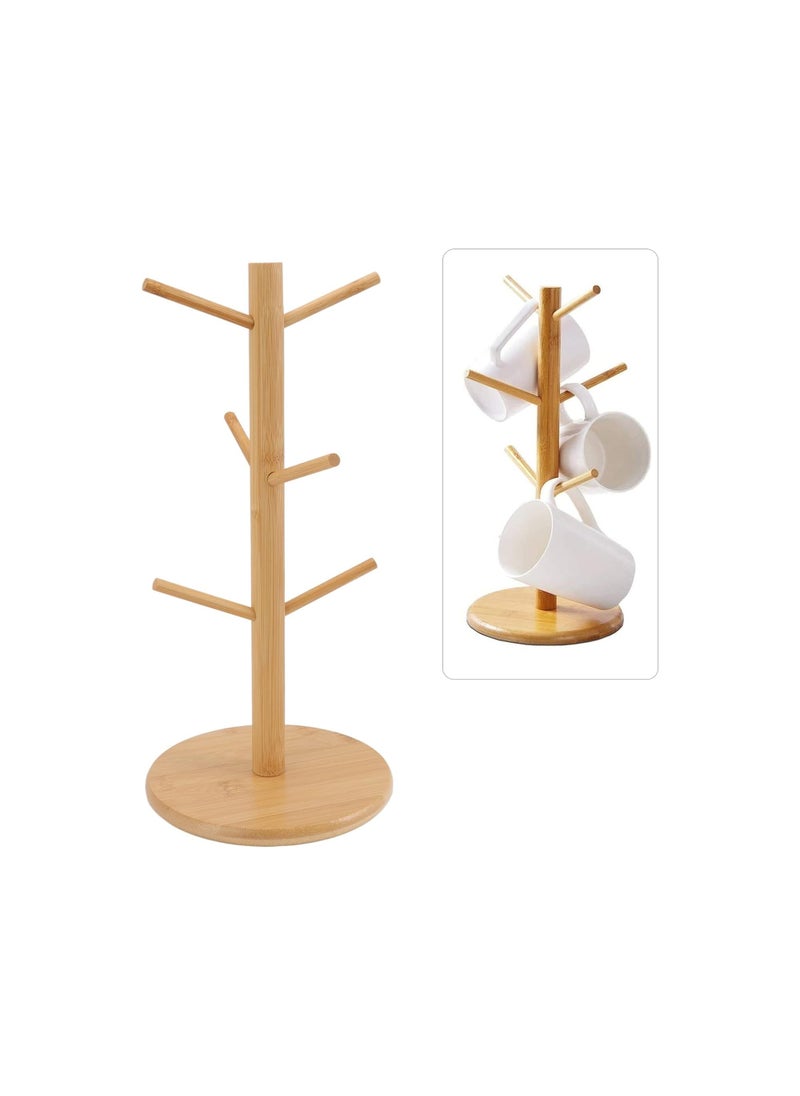 Durable Space Saving Coffee Cup Holder, Portable Coffee Cup Hanger Stand, Mug Holder Tree with 6 Hooks for Storage Display Drying Mugs Glasses Cups Bottles