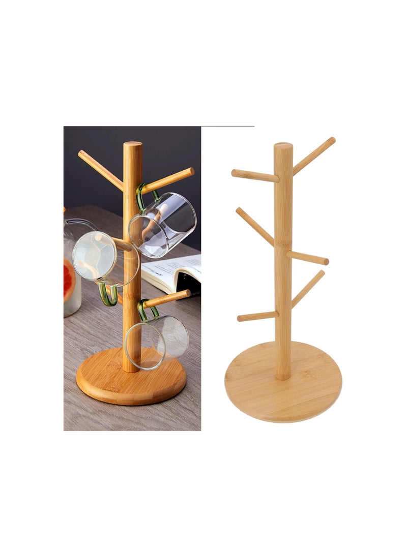 Durable Space Saving Coffee Cup Holder, Portable Coffee Cup Hanger Stand, Mug Holder Tree with 6 Hooks for Storage Display Drying Mugs Glasses Cups Bottles