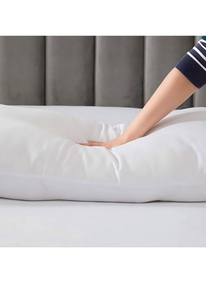 1-Piece Body Pillow Striped White, Long Pillow Soft Microfiber Anti Allergic&Anti-bacterial, Size(40x140CM)