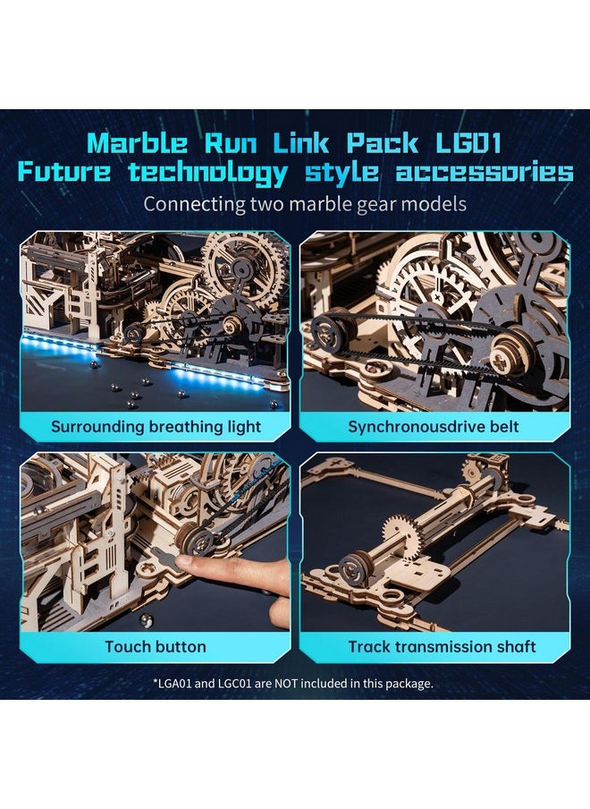 3D Puzzle Marble Link Pack Lg01, 3D Wooden Puzzles For Adults Marble Run Model Building Kits, Connector For Assembling Marble Spaceport Lgc01 And Marble Night City Lga01