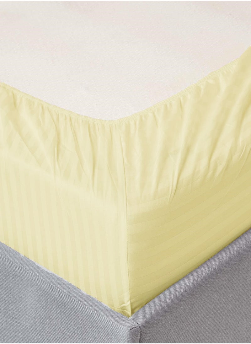 Fitted Bed Sheet +2Pcs Pillow Covers, King/Queen/Double/Single Sizes, Color Cream