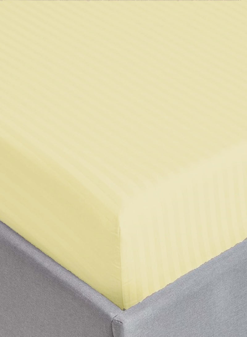 2-Set Fitted Bed Sheets +  Pillow Covers, King/Queen/Double/Single Sizes, Color Cream