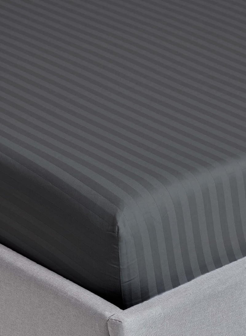 2-Set Fitted Bed Sheets +  Pillow Covers, King/Queen/Double/Single Sizes, Color Grey