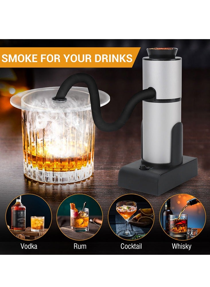 Cocktail Smooker Kit Portable Smocking Infuser Cold Smooke Generator BBQ Enhancer Wood Chip Flavor Infusion Tool Kitchen Infuser for Bar Cooking Meat BBQ Drinks