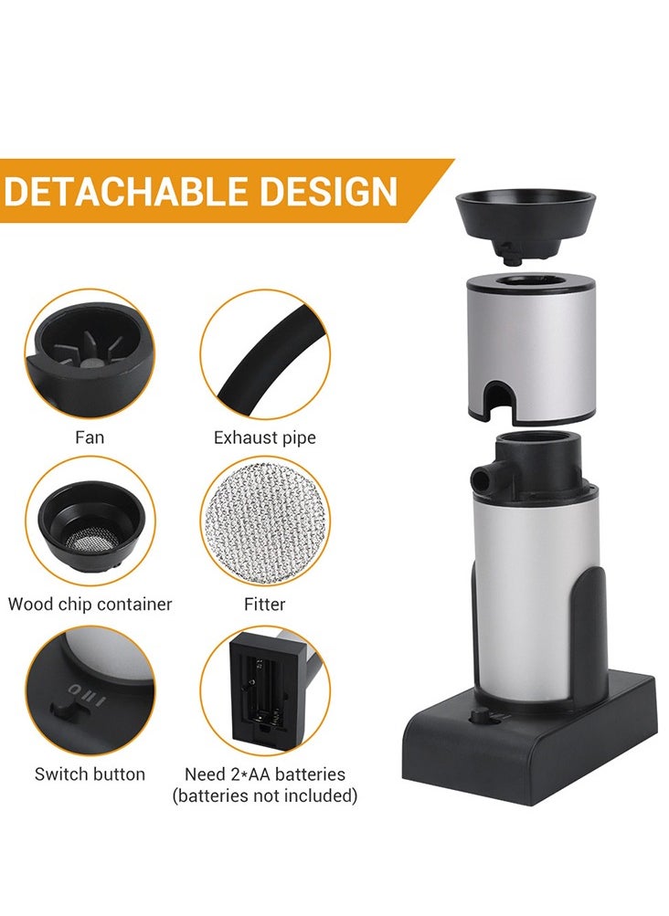 Cocktail Smooker Kit Portable Smocking Infuser Cold Smooke Generator BBQ Enhancer Wood Chip Flavor Infusion Tool Kitchen Infuser for Bar Cooking Meat BBQ Drinks