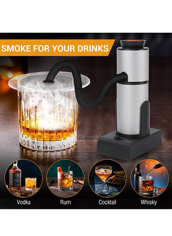 Cocktail Smooker Kit Portable Smocking Infuser Cold Smooke Generator BBQ Enhancer Wood Chip Flavor Infusion Tool Kitchen Infuser for Bar Cooking Meat BBQ Drinks