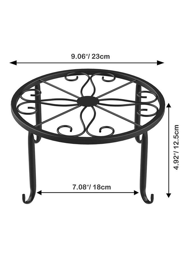 3-Pack Plant Floor Rack Stand Black 23x12.5x23cm