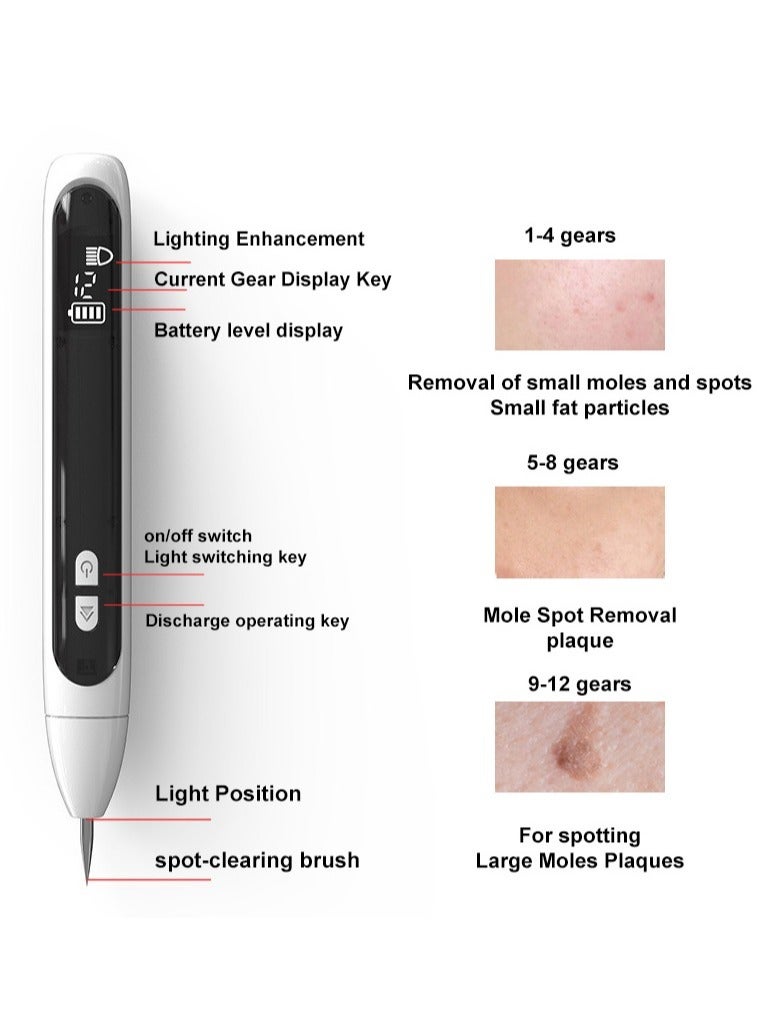 Laser Mole Removal Pen, Portable Skin Tag Removal Pen for Face, Body Warts, Freckles, Mole Spot Treatment and Age Spots