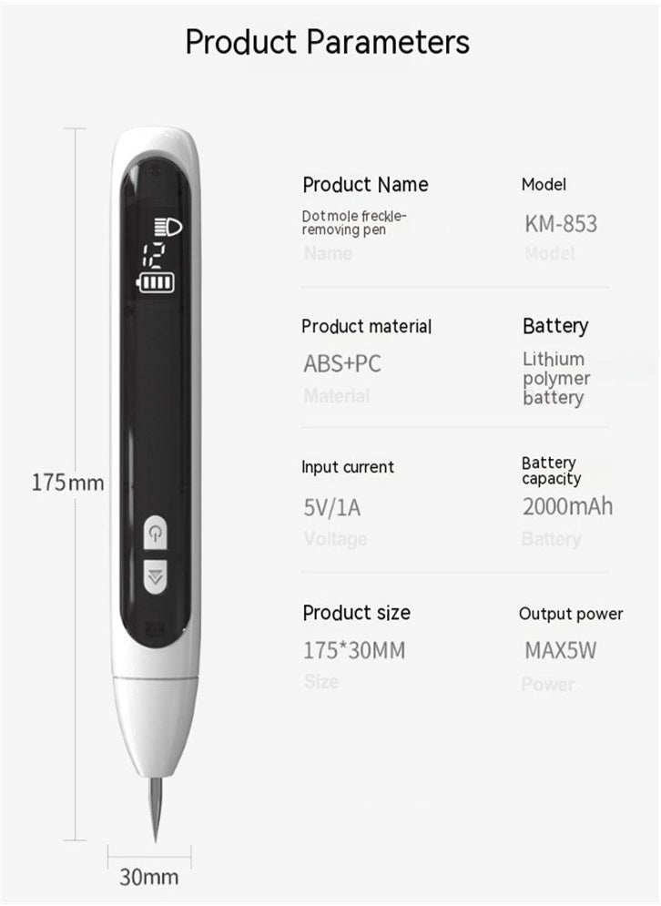 Laser Mole Removal Pen, Portable Skin Tag Removal Pen for Face, Body Warts, Freckles, Mole Spot Treatment and Age Spots