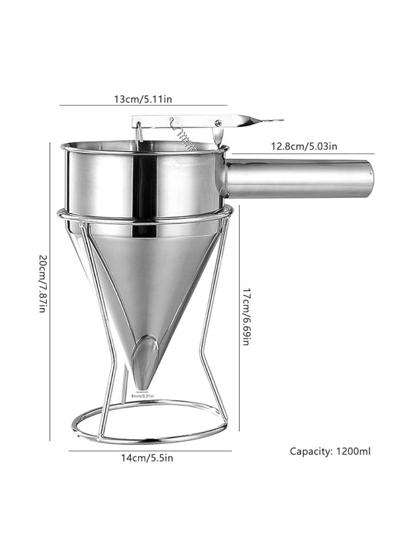 Kitchen Pancake Batter Dispenser, Baking Funnel Stainless Steel Cake Decorating Tool