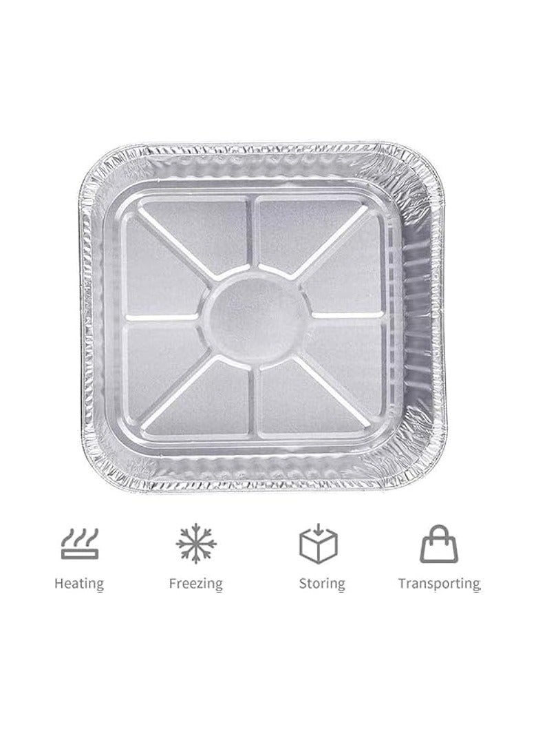 Aluminum Pans, 8x8 Aluminum Foil Pans, 50-Pack Disposable Aluminum Pans Perfect for Cooking, Heating, Storing, Prepping Food