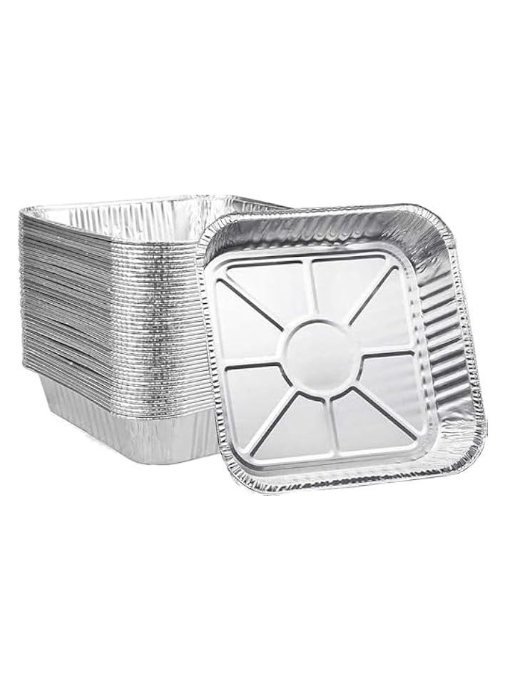 Aluminum Pans, 8x8 Aluminum Foil Pans, 50-Pack Disposable Aluminum Pans Perfect for Cooking, Heating, Storing, Prepping Food